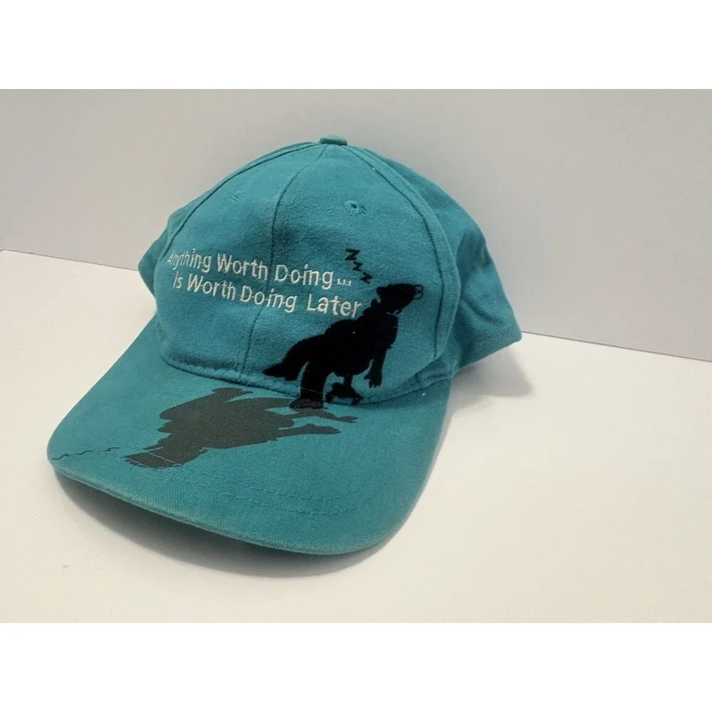 1996 Vintage THE SIMPSONS IN THE DARK GRANDPA Hat TEAL Shadow Silhouette